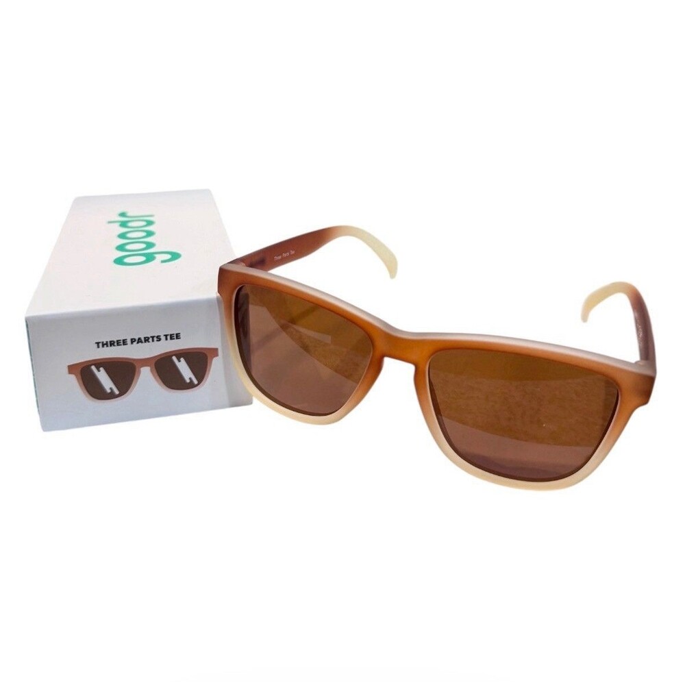 Goodr OG Polarized Sunglasses “Three Parts Tee” Brown Gradient w/Box & Bag New